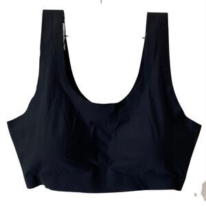 NEW ALFANI Removable Cups Laser Cut Seamless Bralette Black Size Large